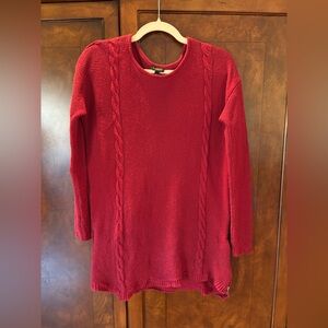 Talbots Rich Red Cable Knit Sweater